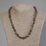 Jasper, Dragon's Blood, Cabochon Beads Necklace, diameter 11×8-9 mm, length 50 cm +/- with clasp