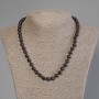 Garnet Bead Necklace, smooth round beads, diameter 7.5 mm ±, length 50 cm ± with clasp