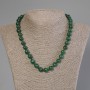 Necklace Green Cat's Eye Bead Smooth Round 9mm diameter +/-, length 50cm +/- with clasp