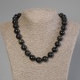 Necklace of Sun Obsidian Smooth Bead, 14 mm diameter, length 50 cm ± with clasp