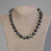 Snowy Obsidian Bead Necklace with a smooth round bead, 12mm diameter, ~50cm length with clasp