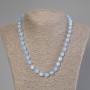 Aquamarine Bead Necklace Faceted Beads, diameter 10×8, 5mm+-, 3mm+- Czech beads, length 50cm +- with clasp