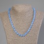 Aquamarine Necklace Smooth Bead, 8mm Diameter, 50cm Length, with Clasp