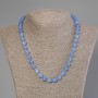 Aquamarine Necklaces smooth beads 8mm diameter, length 50cm ± with clasp