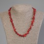 Coral Bead Necklace, faceted, diameter 6-8×7-9mm, length 50cm ± with clasp