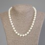 Mother-of-P pearl Necklace smooth bead, diameter 9mm±, length 50cm± with clasp