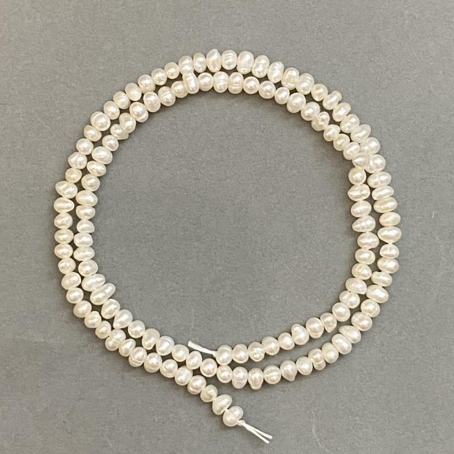 Freshwater Pearls Beads 3x4 mm on a Thread, 35 cm long ±
