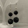 Faceted Ball Earrings 16 and 12 mm, length about 55 mm