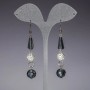 Earrings "Evening" White "Sofits", Steel Czech Crystal, 7 cm long