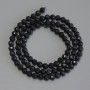 Shungite Beads Faceted Round Beads on Thread, 4 mm± diameter, 39 cm± length