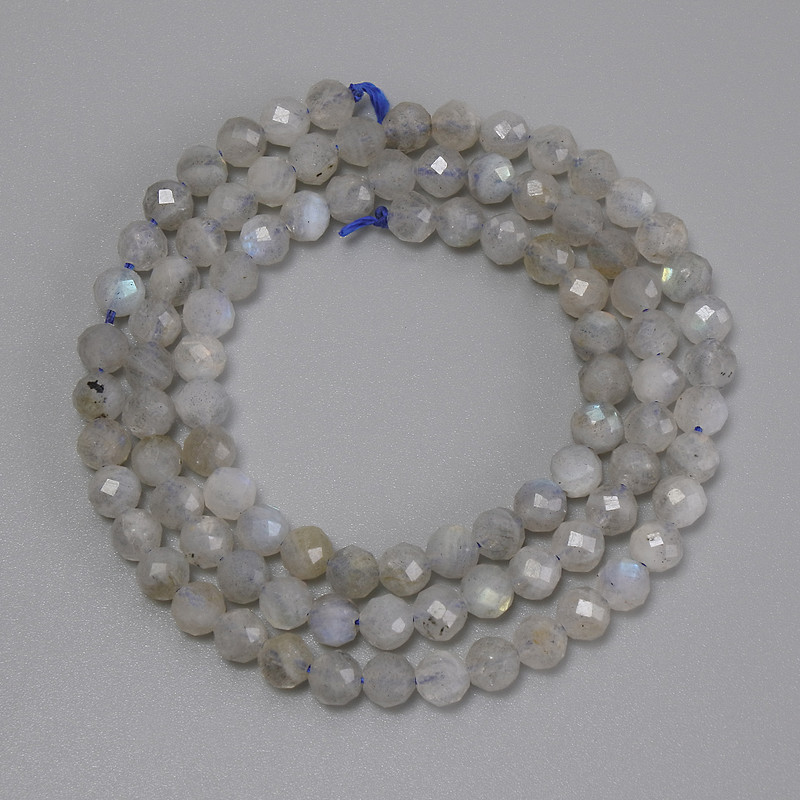 Labradorite Faceted Beads, 4mm diameter, 39cm on Thread