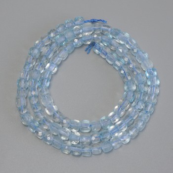Topaz Beads Faceted Cube, 4x4 mm, +- diameter, 40 cm+- on thread