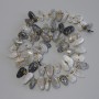 Rutilated Quartz Hairy (Hair-like) Butterfly Beads, 12-14x5-7mm, glass beads 3mm+, 40m+- on thread