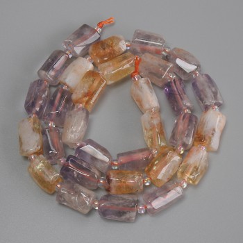 Amethyst Beads, Briolette Cut, diameter 11-12×6-8mm ±, with 3mm seed beads ±, length 40cm ± on thread