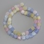Morganite Cubic Beads, diameter 7.5×7.5 mm, length 37 cm ± on a thread