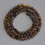 Tiger’s Eye Beads, faceted round beads, 4.5 mm diameter, 39 cm length on thread
