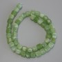 Chrysoprase Olivine Cube Beads, 7x7 mm, 41 cm on mono-filament