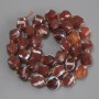 Faceted Agate Beads Diamond-shaped, 10x9mm±, 3mm± seed beads, 39cm± length on thread