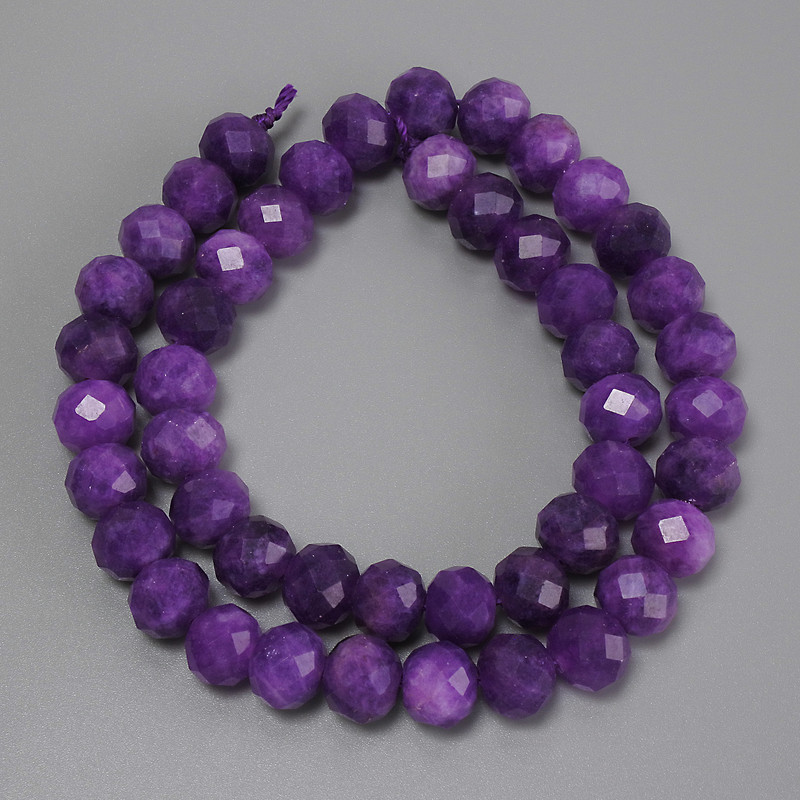 Sugilite Beads Faceted Rondelle, 10x8 mm, length 38 cm on thread