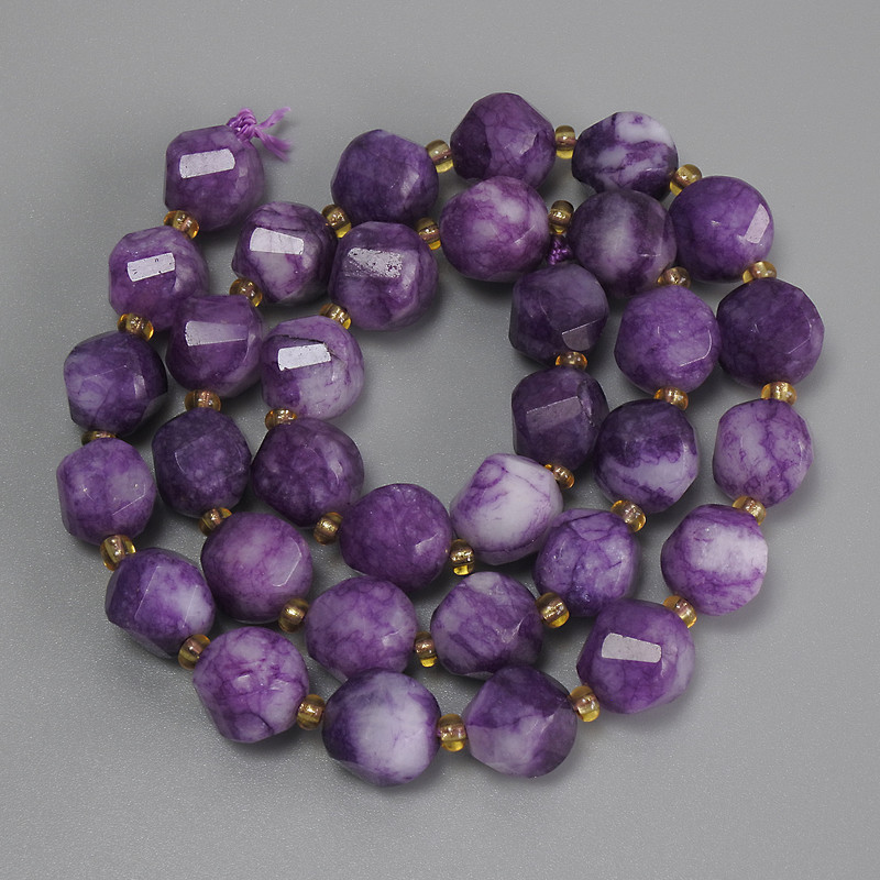 Sugilite Faceted Diamond Beads, 10x9mm, drilled, 39cm string