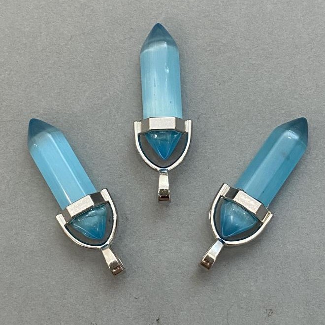 Cat's Eye Pendant Hexagonal Crystal Sphere 8x31x41 mm
