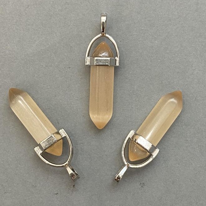 Pendant Cat's Eye Hexagon Crystal Bead 8x31x41mm+