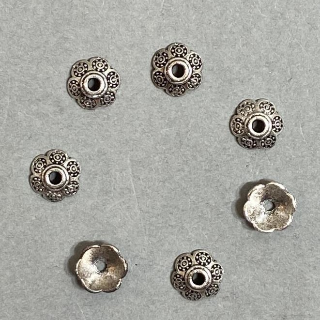 Hat finial findings metal color silver, diameter 8.5×1 mm ± hole, diameter 2.0 mm ± packaged 20 g (~69 pcs)