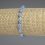 Aquamarine Bead Bracelet, faceted grain, diameter 8x6mm ±, length 18cm ±, stretch