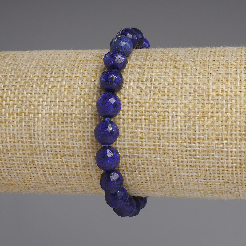 Lapis Lazuli Faceted Bead Bracelet 8mm +-/-, length 18cm +-, stretch