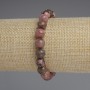 Rhodonite Bracelet Smooth Beads, 8.5 mm diameter, 18 cm length, stretch