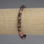 Rhodonite Bead Bracelet smooth ball, 6mm diameter, 18cm length, stretch