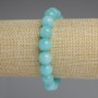Aquamarine Bead Bracelet smooth round beads, diameter 10mm+-, length 18cm+- stretch
