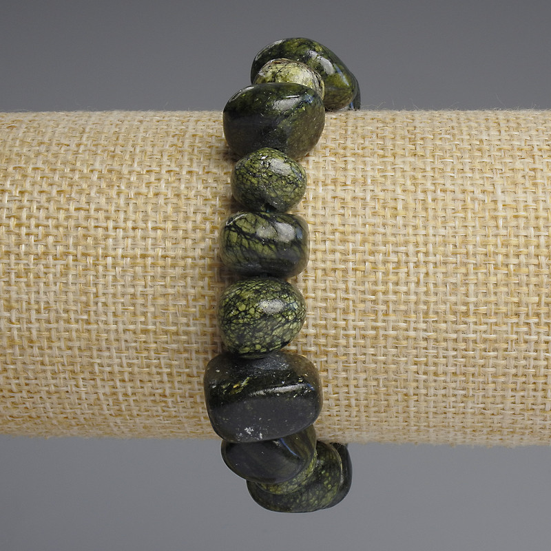 Serpentine Bracelet Faceted, diameter 14-17×7-10mm±, length 18cm± (stretch)