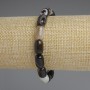 Agate Barrel Bead Bracelet, 12x8mm diameter, adjustable 18cm stretch