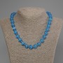Azurite Cat's Eye Bead Necklace, Smooth Rounds, 11mm diameter ±, length 50cm ± with clasp