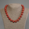 Porous Sponge Coral Bead Necklace with Smooth Round Bead, 14mm diameter, 50cm length +/- with clasp