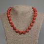 Porous Sponge Coral Bead Necklace with Smooth Round Bead, 14mm diameter, 50cm length +/- with clasp