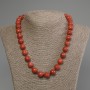 Porous Sponge Coral Bead Necklace, smooth round beads 12mm diameter, length 50cm ± with clasp