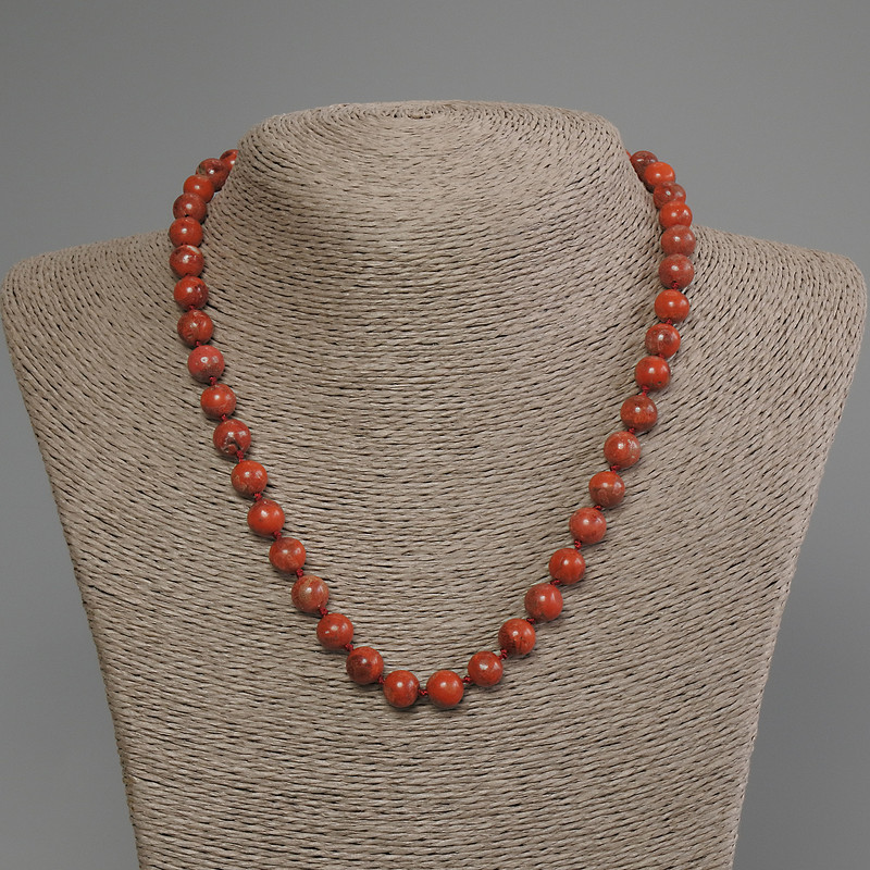 Hollow sponge coral beads, smooth round beads 8mm dia., length 45cm +/- with clasp