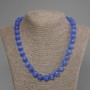 Blue Cat's Eye Necklace, smooth round beads, 11mm diameter, 50cm length, with clasp