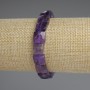 Clearance! Amethyst bracelet faceted square, 10x10 mm diameter +-, length 18 cm +- stretch