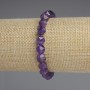 Amethyst Bracelet with Faceted Beads, 8x7mm, stretch, 18cm long
