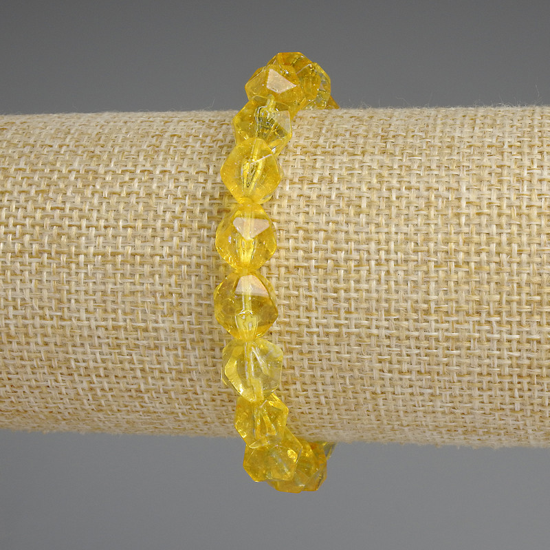 Bracelet Citrine facets, diameter 9x8mm, length 18cm, stretchy