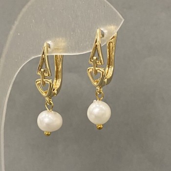 River Pearl Earrings, diameter 7×6mm±, total length 28mm±