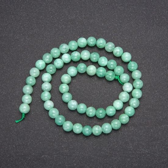 Jadeite Beads, Burmese Jade, smooth round bead, diameter 8 (+ -) mm, length 38 cm