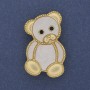Brooch Pendant Bear White Pearlized Gold Metal 38x24mm+