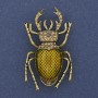 Brooch Beetle Scarab yellow enamel yellow rhinestones gold-tone metal 27x46mm+