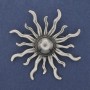 Brooch 'Yarilo' Silvery Metal 69mm+