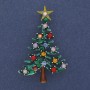 Brooch Christmas Tree Green Enamel Multicolor Rhinestones Golden Metal 32×49mm +