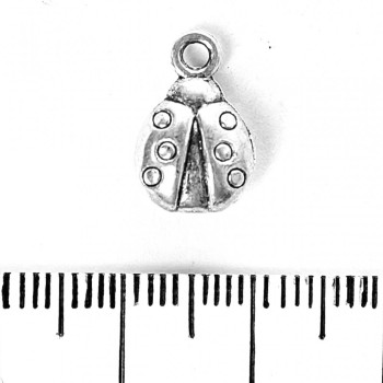 Ladybug Pendant Finding, 14x9mm, Pack of 20g +/-14pcs